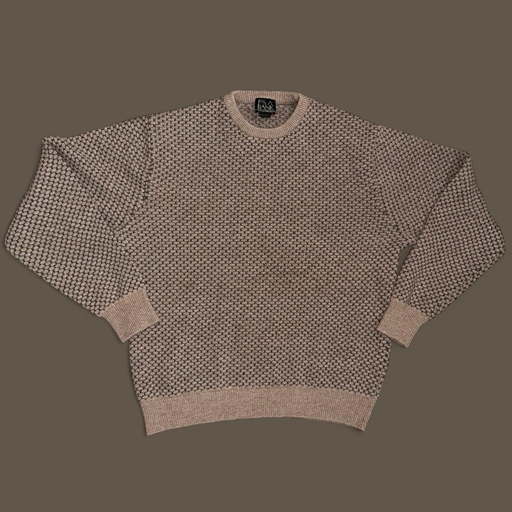 Jos. A. Bank Textured Tan Crewneck Sweater